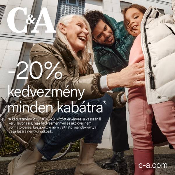 C&A: -20% minden kabátra