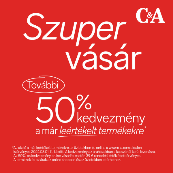 C&A: 50% kedvezmény