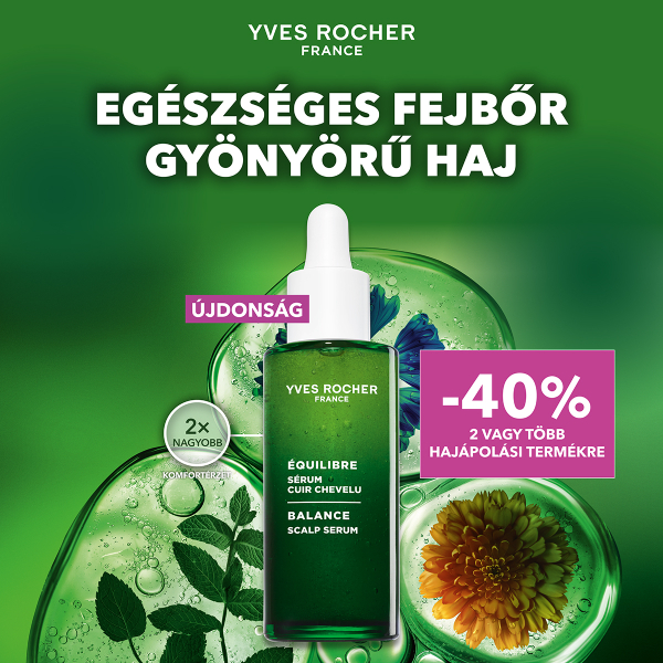 Yves Rocher: -40%* 2 VAGY TÖBB HAJÁPOLÓ TERMÉKRE