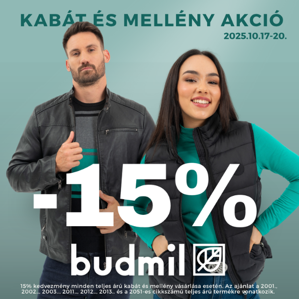 Budmil: 15% kedvezmény
