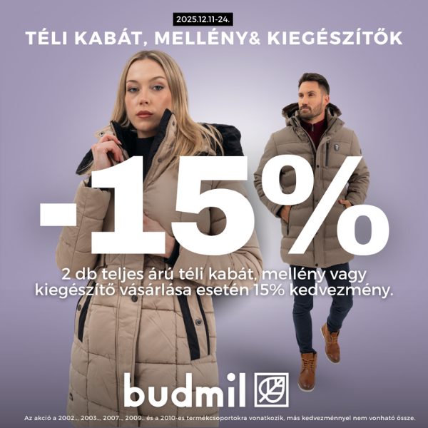 Budmil: 15% kedvezmény