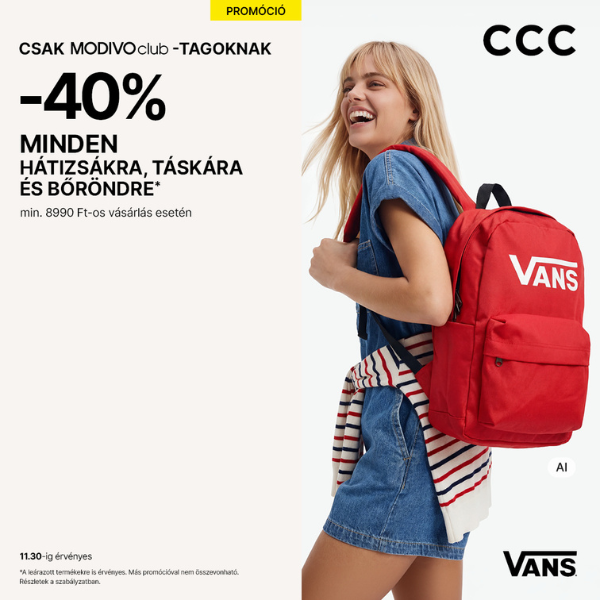 CCC: 40% kedvezmény hátizsákra, táskára és bőröndökre